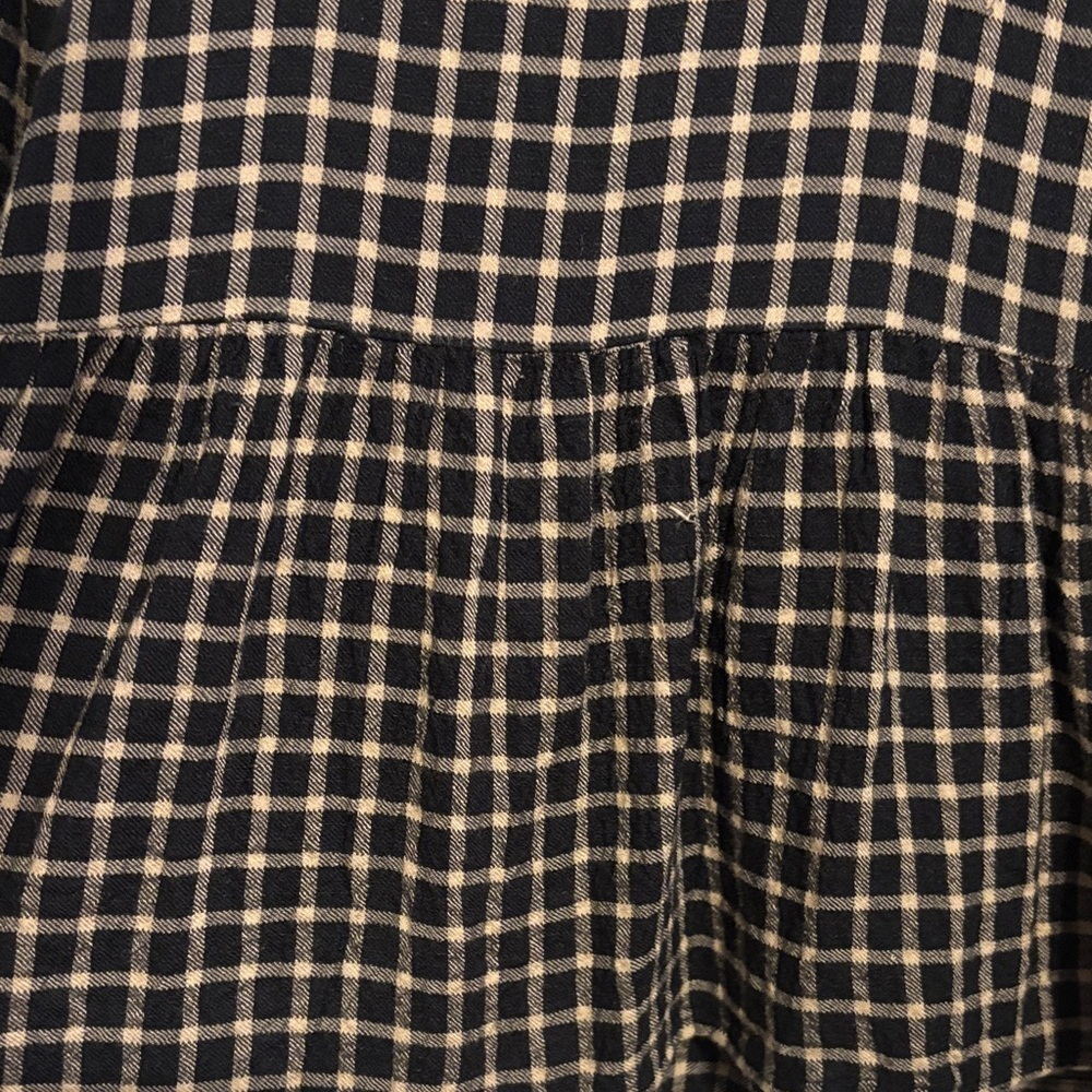 Madewell Black and Cream Checkered Blouse - Picture 4 of 5